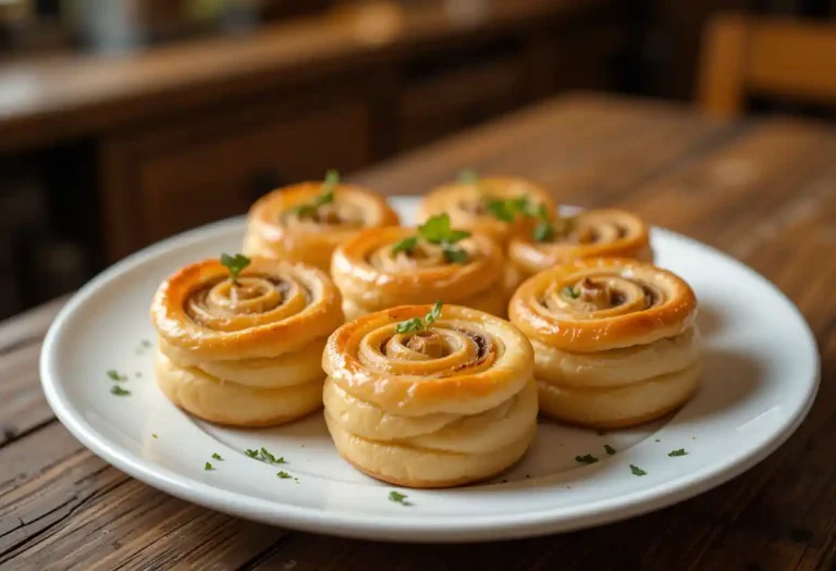 "Mushroom Puff Pastry Pinwheels: A Perfect Blend of Savory Flavor and Flaky Texture in Every Bite"