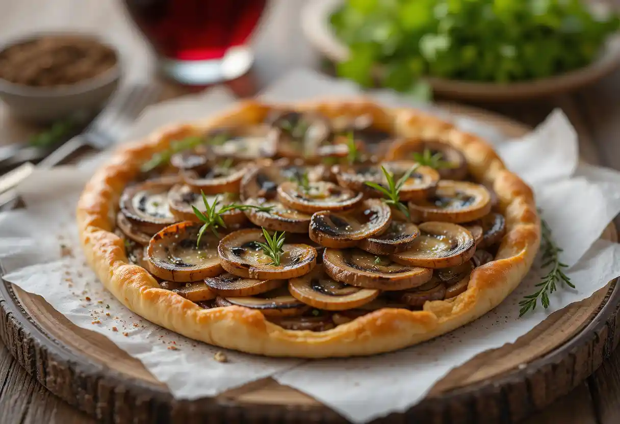 "Thin Mushroom Tart: A Crispy, Savory Gourmet Treat Perfect for Any Occasion"