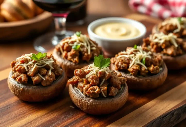 Beef-Stuffed Mushrooms – A Savory and Hearty Appetizer